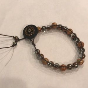 🚫SOLD🚫Leather wrap beaded bracelet 8 1/2 “ Long